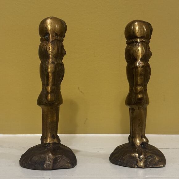 Vintage Bombay Company 2 Brass Nutcracker Stocking Holder Christmas Decor 1993 - Picture 4 of 13